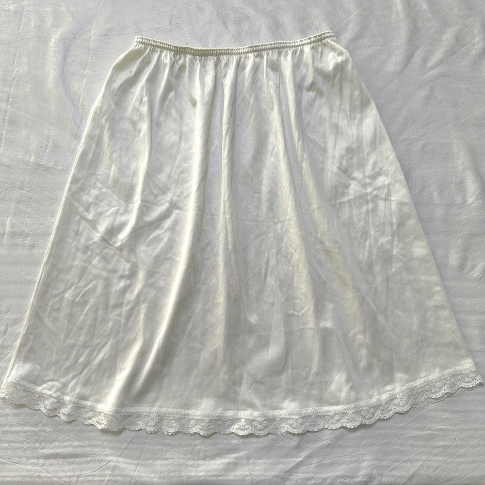 Warner's Half Slip Skirt Women M White Lace Trim Vintage Lingerie Retro Made USA - Picture 6 of 7